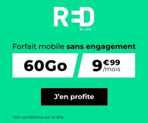 🔖 Red by SFR, forfait illimité/60Go à 10€/mois