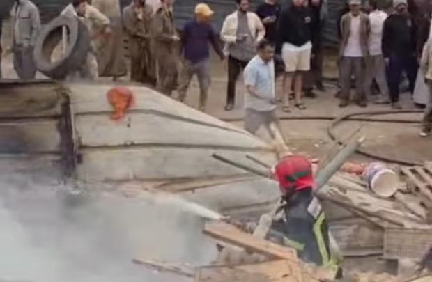 نفوق أغنام وخسائر مادية إثر حريق بسوق للأغنام بالعيون