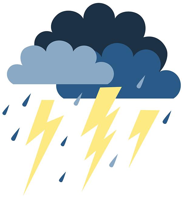 Scattered thunderstorms possible during the next couple of days