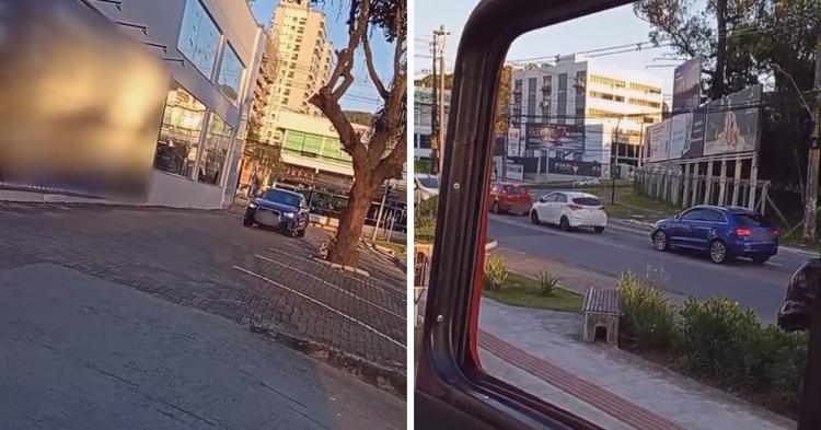 Vídeo: motoristas usam calçada com guia rebaixada para fazer retorno na Avenida Osvaldo Reis; Codetran explica