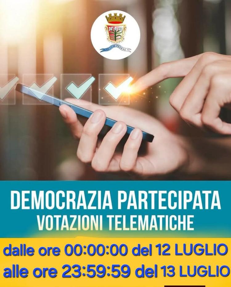 🟨DEMOCRAZIA PARTECIPATA 2026🟨 🤳VOTAZIONI TELEMATICHE🤳 ●COME SI VOTA: ⤵️ 📲 Clicca sul seguente link:  https://petral...