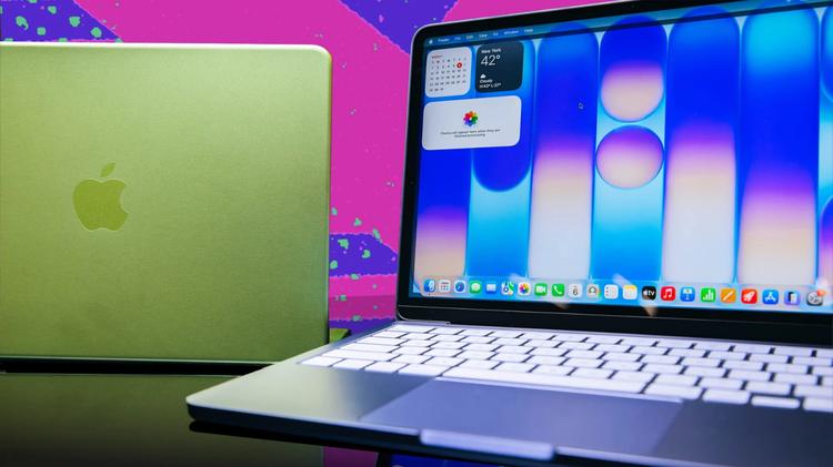 the apple macbook neo in citrus and indigo