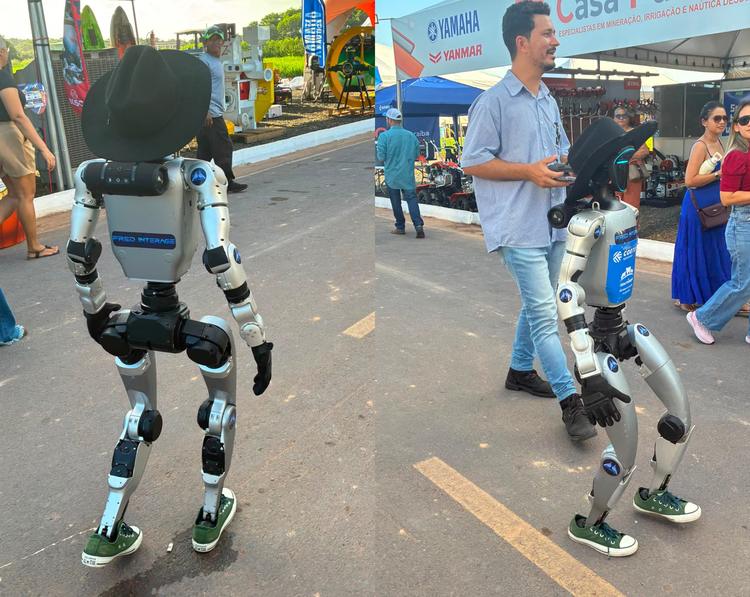 Robô com chapéu cowboy e tênis é atração em feira agro de Boa Vista