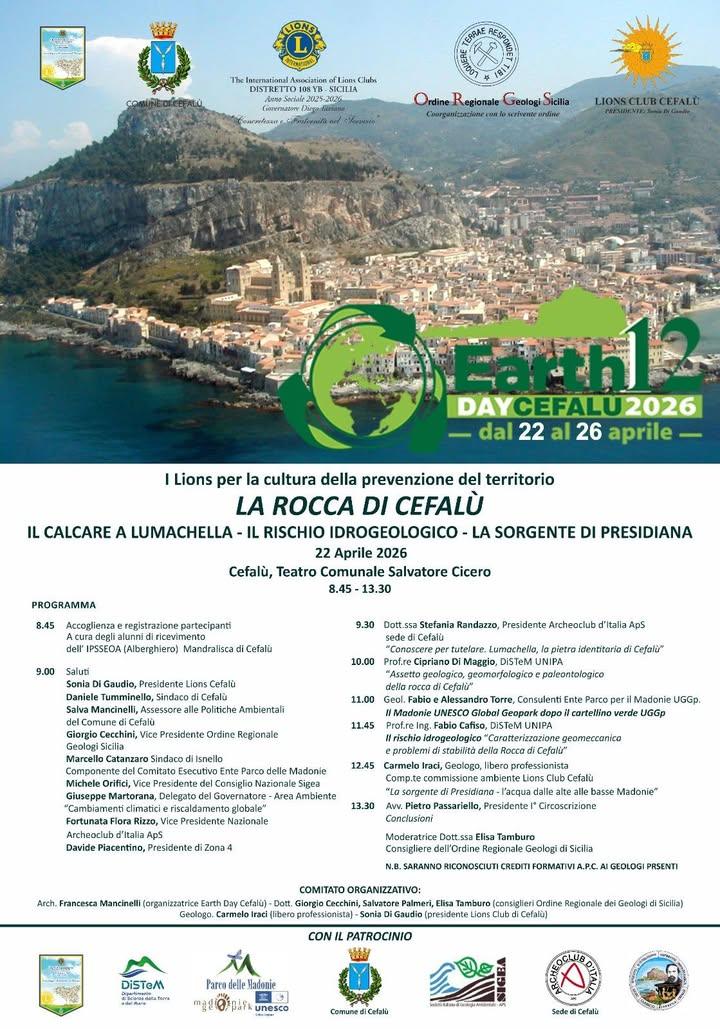 Earth Day Cefalù 2026 I due convegni in programma: Mercoledì 22 aprile (56° Earth Day)... Ore 09:30