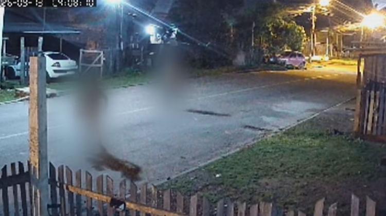 Câmera de segurança registra momento em que mulher é agredida pelo ex no meio da rua no RS