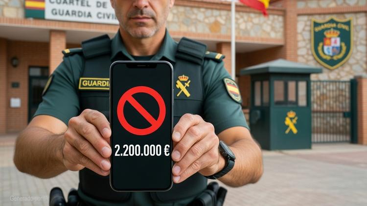 SMS falso casi roba 2,2 millones: la Guardia Civil lo impide