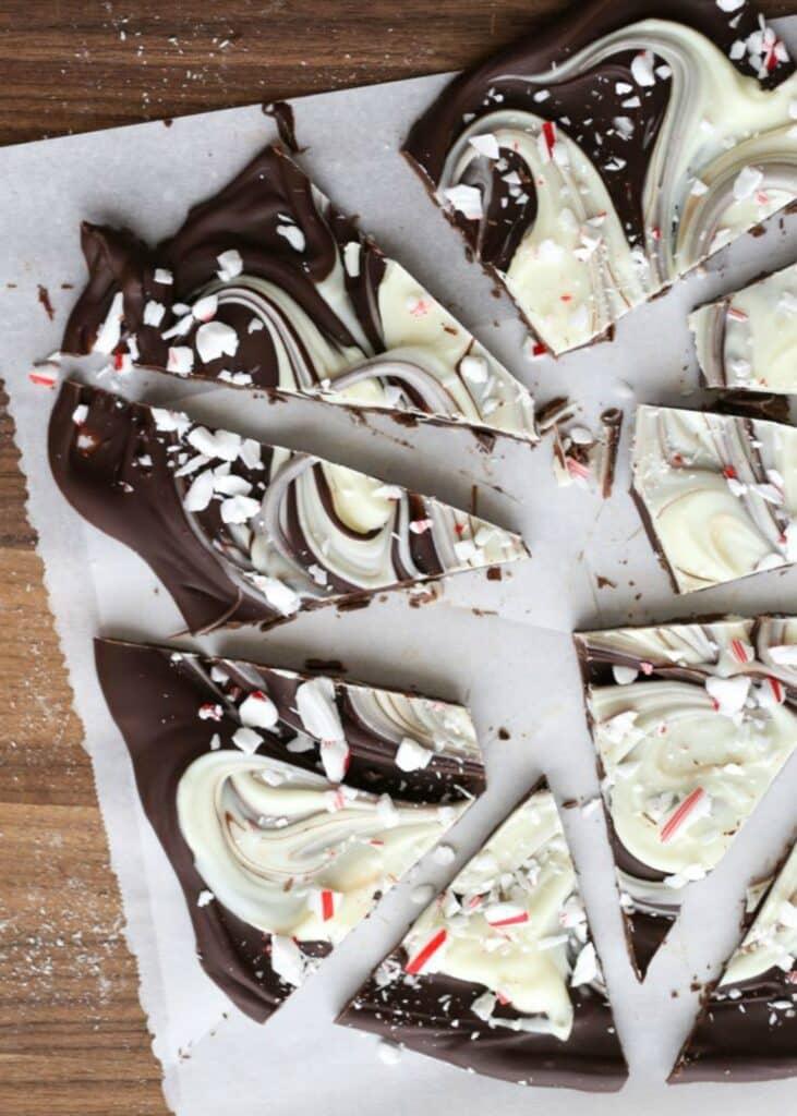 Peppermint Bark is the ultimate holiday food gift! get the recipe at barefeetinthekitchen.com