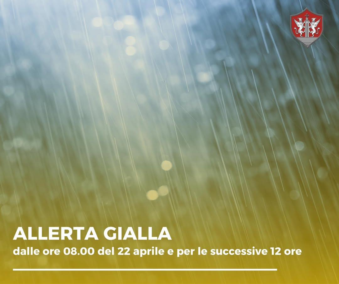 🟡 ALLERTA METEO GIALLA 🌧️  Il Dipartimento Protezione Civile Regione Puglia ha emesso un messaggio di allerta meteo gi...