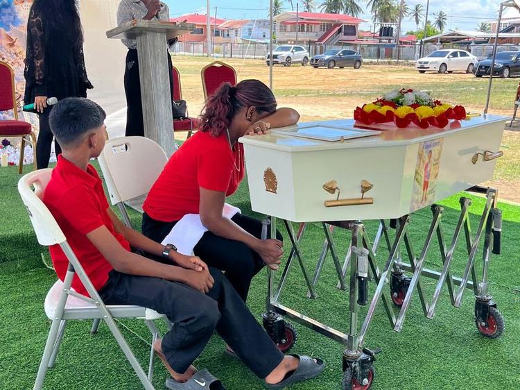 Mourners at the funeral for little Orlando Jaikarran on Oct. 23, 2026.
