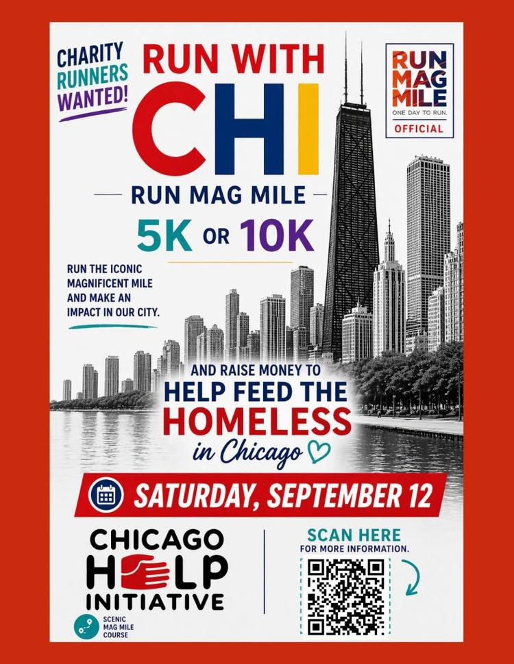 Join the Chicago Help Initiative’s “Run with CHI” Team for the 2026 Run Mag Mile 5K/10K