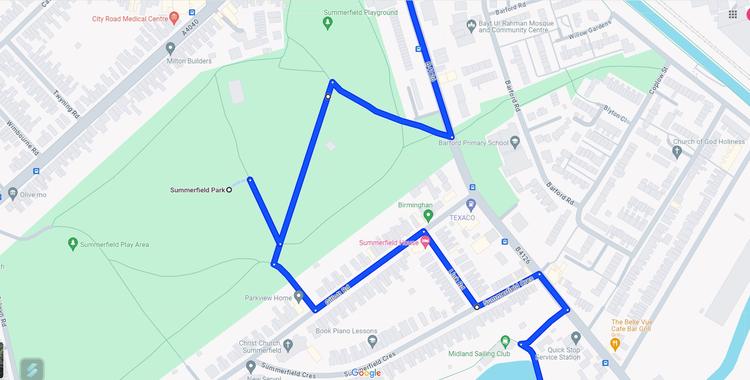 Part 5 of the 12.5km Hippodrome Square Edgbaston Cycle to Summerfield Park