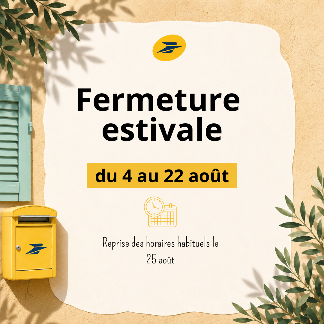 Fermeture estivale de La Poste