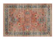 Coral Ruggable rug with blue floral design