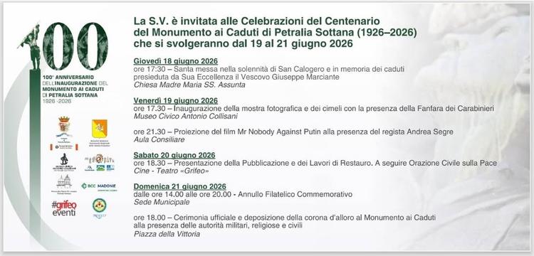 100 ANNI DI MEMORIA: PER RICORDARE, UNA LEZIONE PER IL FUTURO Ieri, sabato 20 giugno, presso il Cine Teatro Grifeo di Pe...