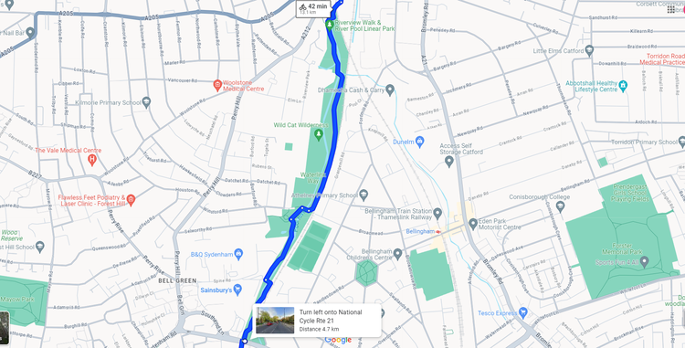 Part 7 of Crystal Park Cycle Route following National Cycle Route 21, Waterlink Way