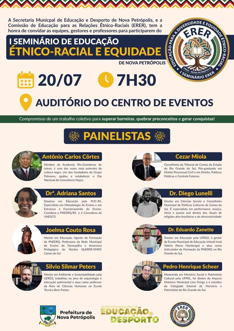 NOVA PETRÓPOLIS PROMOVE 1° SEMINÁRIO DE EDUCAÇÃO ÉTNICO-RACIAL E EQUIDADE
