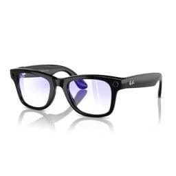 Ray-Ban Meta (Gen 1) Wayfarer Smart AI Glasses (Shiny Black, Clear Lens)