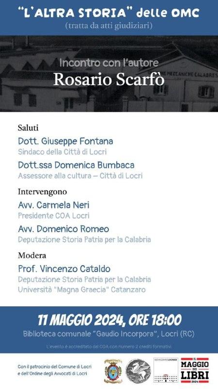 Continua il Maggio dei libri a Locri. A pomeriggio. 📚
