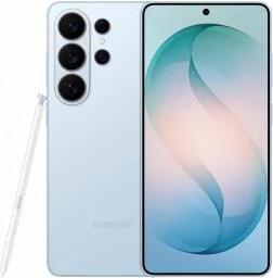 Samsung Galaxy S26 Ultra phone in Sky Blue with stylus