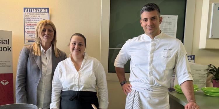 Caterina Ceraudo cucina per i pazienti dell’Istituto dei Tumori di Milano: protagonista l’olio calabrese