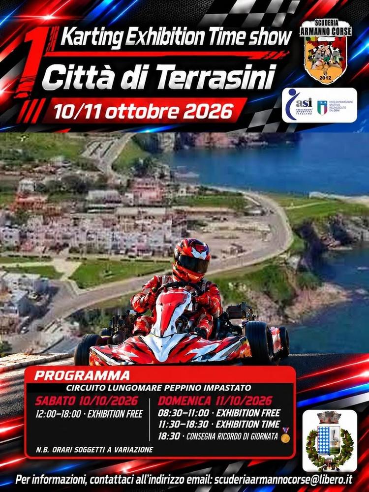 🏁 1° KARTING EXHIBITION TIME SHOW - CITTÀ DI TERRASINI 🏎️ Tutto pronto per un weekend di motori e divertimento sul nos...
