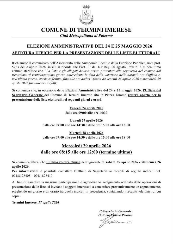 Città di Termini Imerese Posted