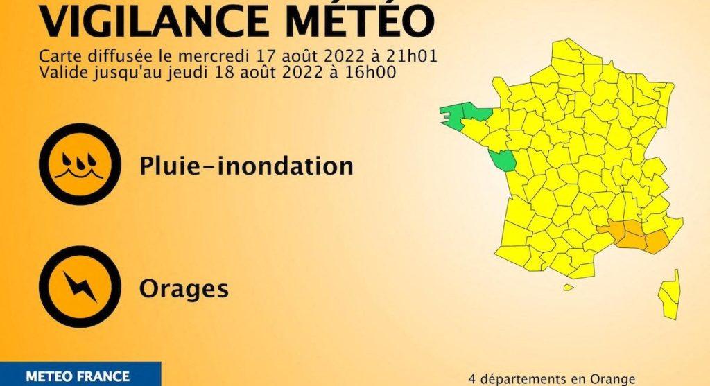 Météo : la vigilance orange aux orages levée ce soir dans l’Hérault