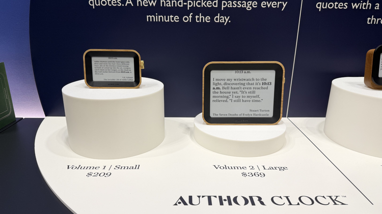 The Author Clock on display at BookCon 2026.
