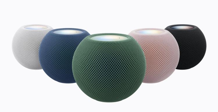 Homepod minis in a variety of colors