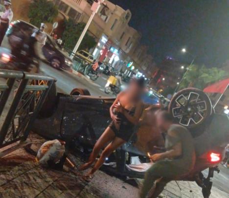 اصابة شخصين جراء حادثة سير مروعة بمراكش + صور