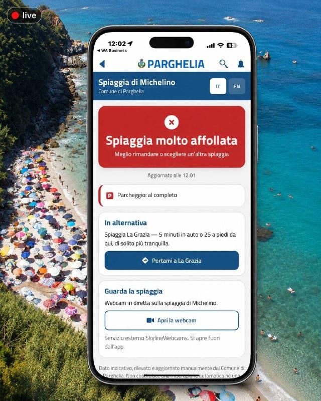 Che ne dite del nuovo servizio -da oggi disponibile sull’app del Comune di Parghelia? 🚦Un semaforo indica ✔️ quanto è a...