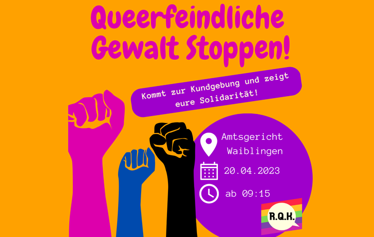 Aufruf zur Kundgebung gegen queerfeindliche Gewalt