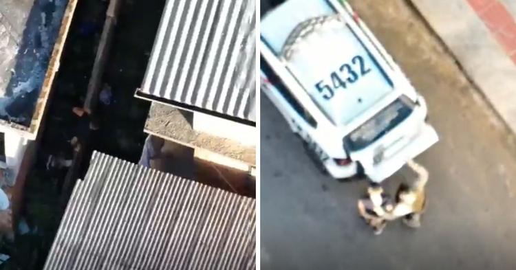 Vídeo: homem pula muros para fugir da polícia, mas acaba detido por tráfico em Camboriú