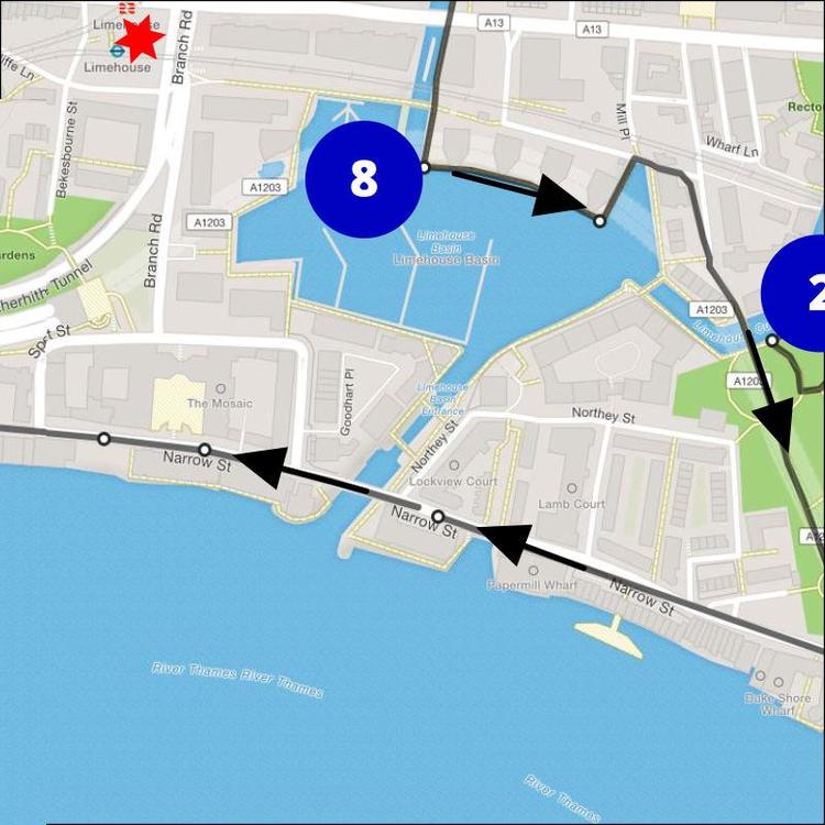 Part 17 of the London Cycle Canary Wharf & Olympic Park to Limehouse Basin