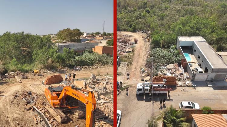 Construções inacabadas são demolidas em áreas de preservação após recomendação do MP em Cuiabá