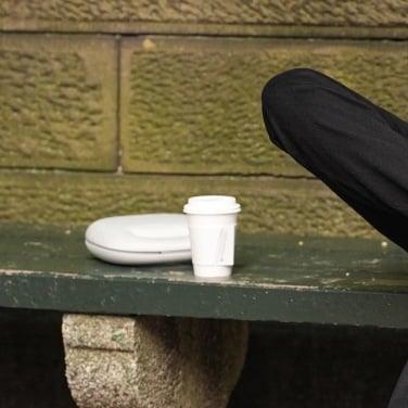 a white sony headphones case appears in a photo of actor Damson Idris