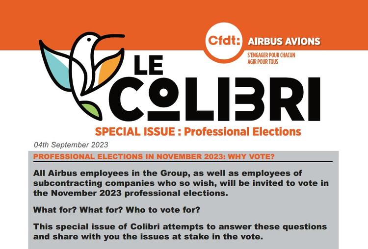 The Colibri SPECIAL ISSUE : Professional Elections