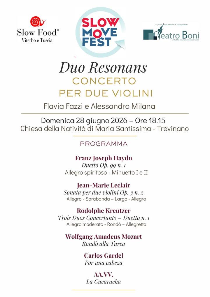 🎻 Duo Resonans in concerto a Trevinano 🎻 Un pomeriggio dedicato alla grande musica da camera nella suggestiva cornice...