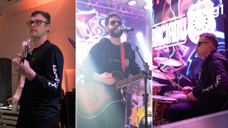 De uniforme e guitarra, policiais civis do RS criam banda de rock que virou sucesso entre delegados; conheça