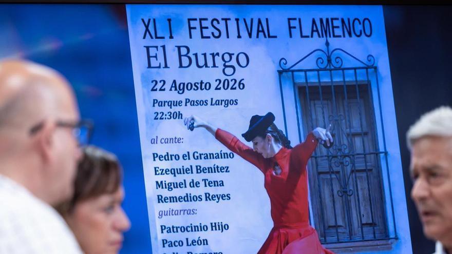 Pedro el Granaíno, Ezequiel Benítez, Miguel de Tena, Remedios Reyes y La Lupi, en Festival Flamenco de El Burgo
