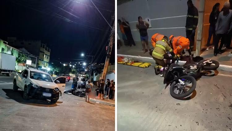 Motociclista fica gravemente ferida após acidente com caminhonete em Itaobim