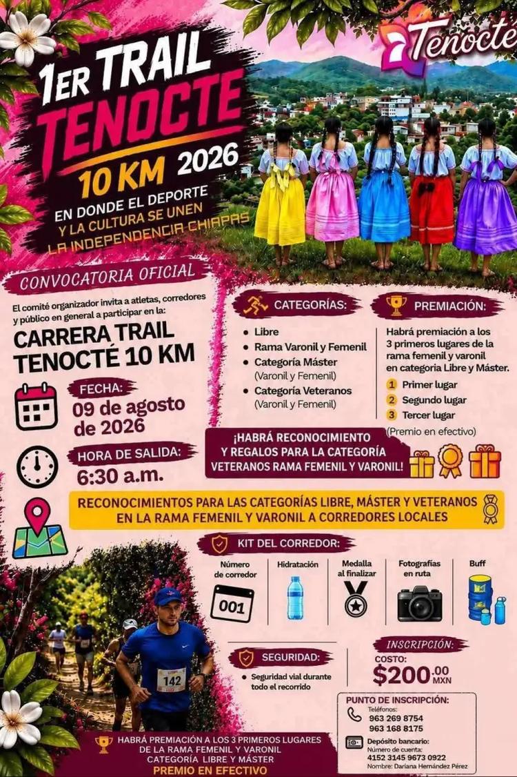 ¡El deporte y la cultura se funden en el 1er Trail Tenocté 10K!