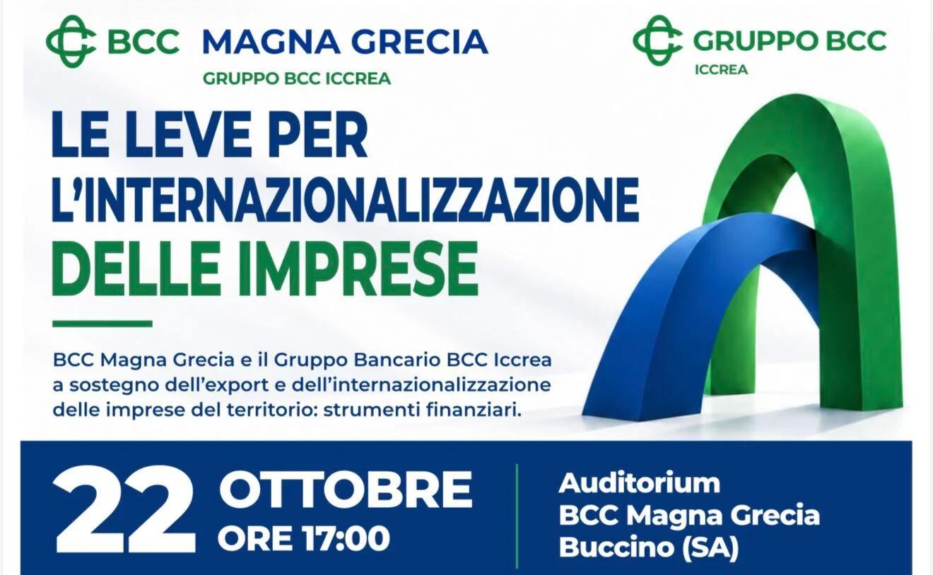 BCC Magna Grecia sostiene le imprese locali: a Buccino il convegno su export e internazionalizzazione