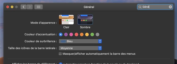 comment activer mode sombre macos mojave 4