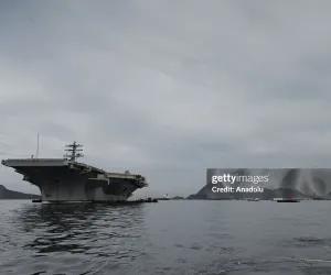 The USS Nimitz aircraft carrier has arrived in the Caribbean.