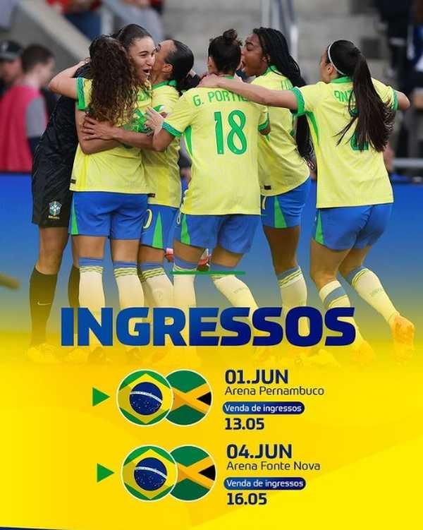 Brasil x Jamaica: informações sobre venda de ingressos para amistosos da seleção no Recife e em Salvador