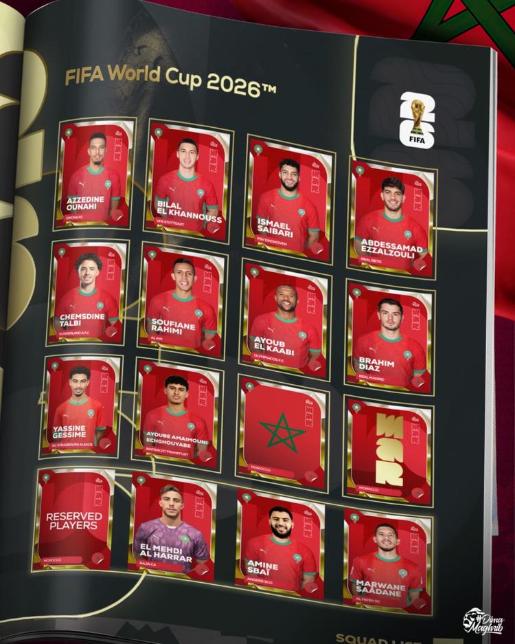 الاعلان رسميا عن تشكيلة المنتخب المغربي المشاركة في كأس العالم 2026