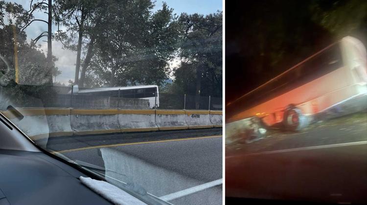 Autobús sin frenos provoca tragedia en la México-Cuernavaca; embiste y mata a un peatón