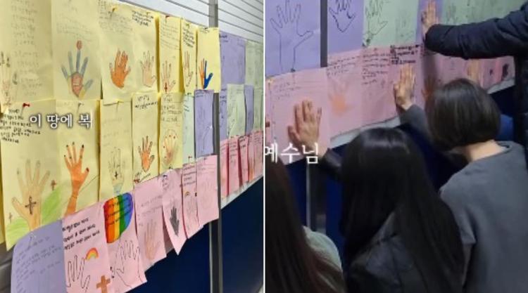 Escola faz mural de oração e alunos intercedem por pedidos de colegas: 