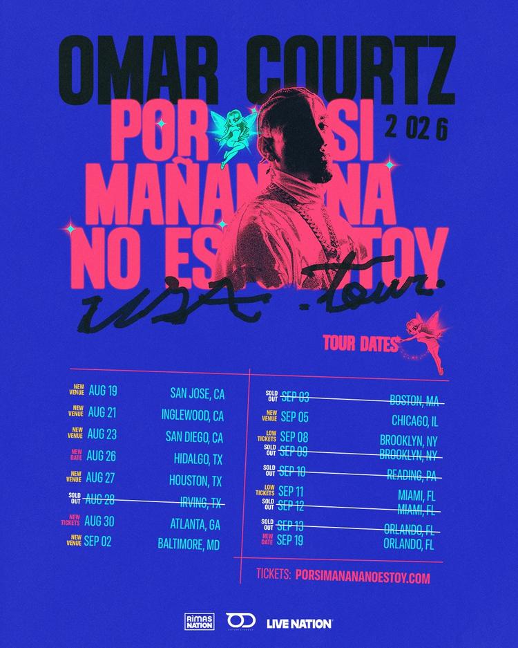 Omar Courtz promotional image for Por Si Mañana No Estoy USA Tour